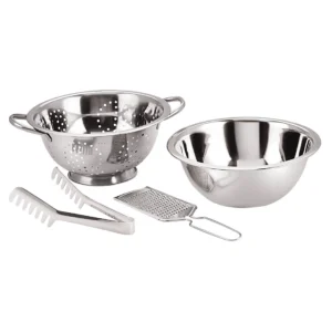 Conjunto Para Massas Macarrão Bowl Escorredor Pegador Inox