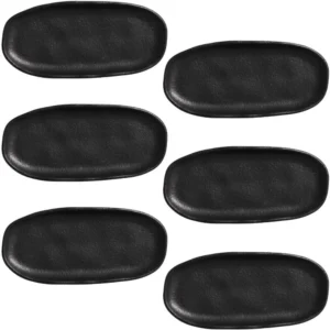 Kit 6 Travessas Rasas 16,5x8cm Cerâmica Preta