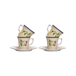 Set Xícara de Chá Cravo e Canela Céu 4 Peças